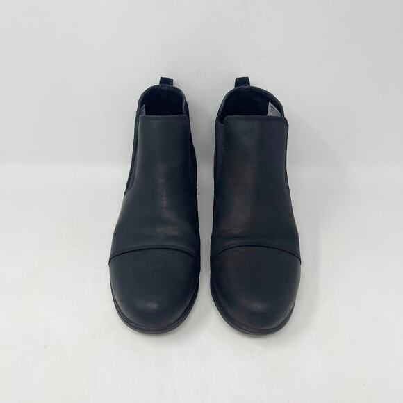 Sorel Evie Ankle Boot Womens 11 Black‎ Leather Slip-On Winter Snow NL3816-010 - Picture 6 of 10